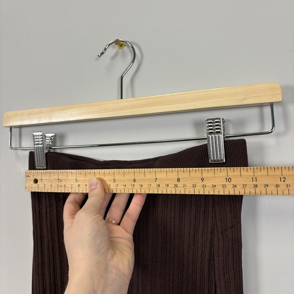 PRINCESS POLLY Ribbed Knit Maxi Skirt Brown S M - Picture 3 of 9